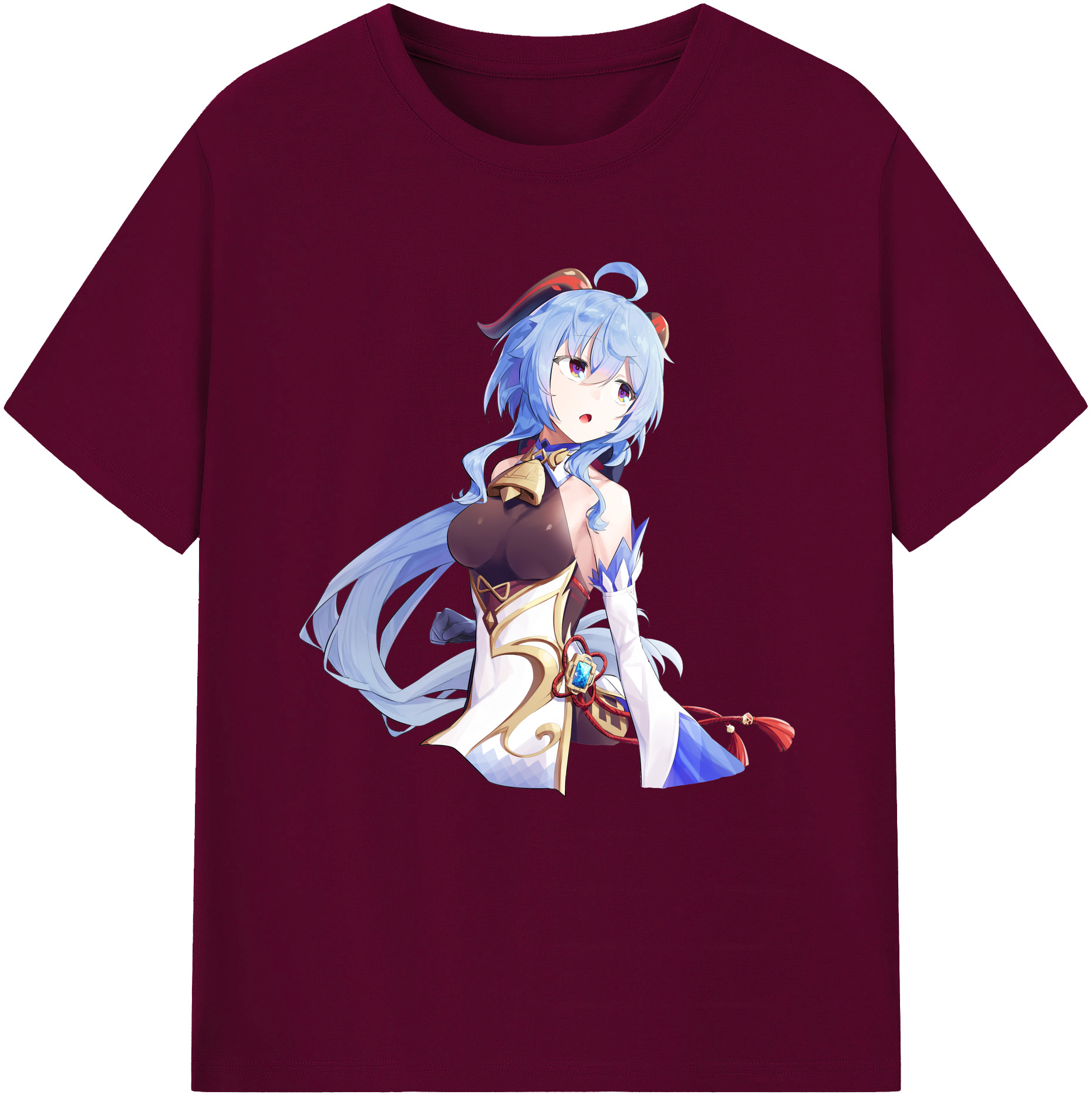 げんし神 甘雨 かんう genshin Ganyu レディースカジュアルプリントTシャツ（綿100％）